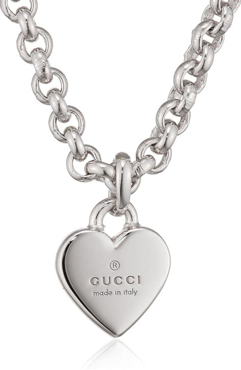 vintage gucci heart necklace|Gucci trademark necklace with heart pendant.